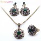New Brand Unique Jewelry Sets India Women's Necklace Vintage Flowers Earrings Resin Stones Rings  wholesale / retail  YUN0509