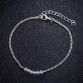 New Charms Simple Design Silver Plated Chain Crystal Beads Anklet for Women Foot Fashion Jewelry