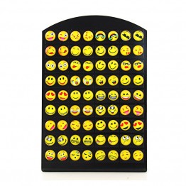 New Design 36 Pairs Emoji Funny Happy Face Stud Earring for Women Girls Trendy Ear Jewelry Gifts
