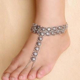 New Design High Quality Anklet Women's Antique Silver Plated Anklet Foot Jewelry Summer Vacation Beach Perfect Accessory