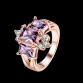 New Design and Charm 18 K Rose Gold Square Purple CZ Bulgaria Ring For Women Bridal New Wedding Engagement Jewelry Bijoux