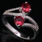 Noblest Round Rosarot Puchsia Red Gems Garnet 925 Sterling Silver Trendy Women's Jewelry Rings US# Size 6 7 8 9 S1540