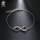 ORSA JEWELS 2017 AAA Brilliant Austrian CZ Infinity Design Silver Color Bracelet for Women/Lover Fashion Jewelry Gift OB41