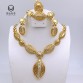 Oval jewelry set Ethiopia India Dubai women's jewelry set Romantic Bridal Wedding African pearl Arabia gold jewelry Accessories