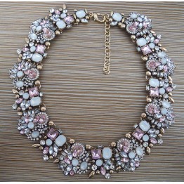 PPG&PGG 2017 New Lady Party Jewelry Pink Crystal Mixed Rhinestone Short Design Women Choker Collar Necklaces