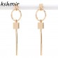Popular retro fashion stud earrings square circular assembly long golden earrings 2017 design exaggerated geometry and collars