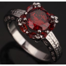 Precious Red Garnet 925 Sterling Silver Women's Fashion Jewelry High Quality For Women Rings Size 6 7 8 9 S0100