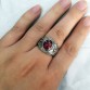 Real 925 Sterling Silver Jewelry Vintage Rings For Men Engraved Flowers With Black Onxy Red Garnet Natural Stone Fine Jewellery