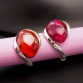Red Corundum Garnet Ring 925 Sterling Silver Bague Femme Wedding Punk Pure S925 Thai Silver Rings for Women Jewelry LR232