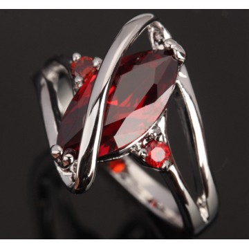 Red Garnet Fine Fashion 925 Sterling Silver Party Jewelry For Women Size 6 7 8 9 S0664