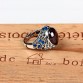 Red Zircon Stone Garnet Ring 925 Sterling Silver anillos Punk Wedding S925 Thai Silver Rings for Women folk-custom Jewelry