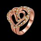 Romantic and High Quality 18 K Rose Gold Love Heart Setting Bling CZ Austria Rings Two Style For Women Bridal Wedding Jewelry
