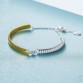 SA SILVERAGE Real 925 Sterling Silver Round Bracelets & Bangles for Women Fine Jewelry Chain Link Bracelet Female 14K Gold Color
