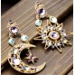 SHUANGR Fashion Brand New Design Elegant Crystal Sun and Moon Drop Long Earrings For Woman hoop Gift Wholesale Jewelry