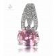 SHUNXUNZE Silver Plated Jewelry Set(ring/earring/pendant) With Pink Cubic Zirconia For Women R--534set sz6 7 8 9 