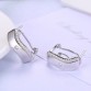 SILVERHOO 2017 Fashion Clear Cubic Zirconia Geometric 925 Sterling Silver Stud Earrings Brincos Free Shipping Pendientes Brincos