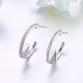 SILVERHOO Geometric Zircon Crystals 925 Sterling Silver Stud Earrings Gift for Women Brincos de Feminino Trendy Brinco Jewelry
