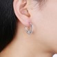 SILVERHOO Geometric Zircon Crystals 925 Sterling Silver Stud Earrings Gift for Women Brincos de Feminino Trendy Brinco Jewelry