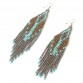 Shinus Earring Boho Statement Tassel Earrings Jewelry Bohemian Women 2017 New Native American Dangle Fringe Ethnic Beadwork Gift
