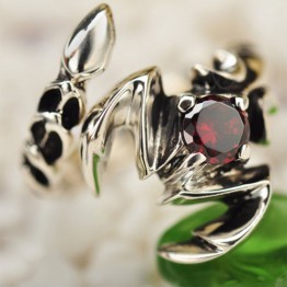 Solid 925 Sterling Silver Jewelry Mens Ring With Garnet Natural Stone Scorpion Male Openning Ring