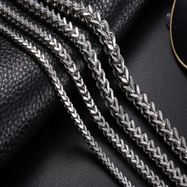 Stainless Steel Link Necklace Men 18-30 inch 3-6MM Colar Masculino Cuba Male Long Curb Double Chain Necklaces Party Anniversary