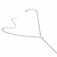 Summer Fashion Gold Silver Chain Body Jewelry Women Simple Choker Necklace Crystal Rhinestone Inlay Body Necklace Choker Jewelry