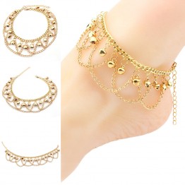 Summer Style  Chain Wave Bells Design Anklets For Women Ankle Bracelet Foot Jewelry Barefoot Beach Anklets