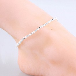 Summer hot sale New Fashion Foot jewelry silver plated heart beads mix design anklet gift for Women A-25