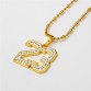 TOP Basketball Superstar Number 23 Bling necklaces Hip Hop Charm Pendants Rock Jewelry Gift Crystal Chains Lindy
