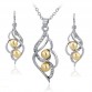 TOUCHEART Simulated Pearl Indian Wedding Jewelry Sets for Women Bridal Crystal Gold color Earrings Statement Necklaces SET140024