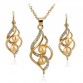 TOUCHEART Simulated Pearl Indian Wedding Jewelry Sets for Women Bridal Crystal Gold color Earrings Statement Necklaces SET140024
