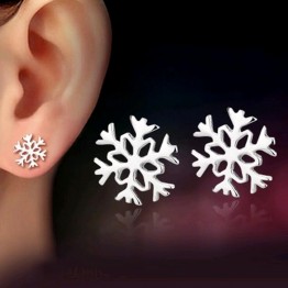 Tomtosh 2016 new design silver plated carved jewelry snowflake earrings for women ear girlfriend love gifts boucle d'oreille