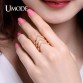 UMODE Brand Micro CZ Three V Shape Ring Gold Color Fashion Jewelry for Women Pave Luxury Rings 2017 New Design Anillos AUR0360A