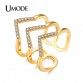 UMODE Brand Micro CZ Three V Shape Ring Gold Color Fashion Jewelry for Women Pave Luxury Rings 2017 New Design Anillos AUR0360A