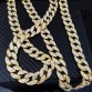 UWIN Iced Out Bling Rhinestone Crystal Goldgen Finish Miami Cuban Link Chain Men's Hip hop Necklace Jewelry 20, 24, 30 ,36 Inch 