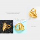 VOGEM Feather Rings For Women 18 K Plating Gold Petal Infinity Wing Ring Adjustable Jewelry Mother Wife Birthday Present