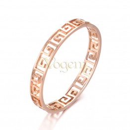 VOGEM Great Wall Ring For Women 18 K Rose Gold Plating Pattern Hollow Ring Trendy Jewelry Christmas Party Present