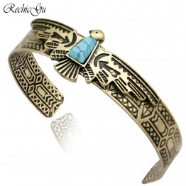 Vintage Antique Carved Eagle Navajo Viking Bracelets for Women Bangle bileklik Pulseiras Cuff Native American Indian Men Jewelry
