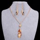 Vintage Gold Color Tassel Leaf Jewelry Sets for Women Party Jewellery Pendant Necklace Long Drop Earrings Indian Jewelry Sets