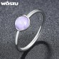WOSTU 2017 Trendy 925 Sterling Silver October Droplet Birthstone Ring For Women With Pink Crystal Luxury Ring Jewelry XCH7611