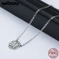 WOSTU Authentic 925 Sterling Silver Unique Exquisite Letter M & A Alphabet Pendant Necklaces For Women Luxury Jewelry CQN140