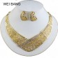Weibang Gold Color Hollow Jewelry Sets Women Necklace Stud Earrings Set Egyptian Style Jewelry Metallic Set Wholesale