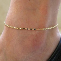 Women Simple Gold Silver Chain Anklet Ankle Bracelet Barefoot Sandal Beach Foot Jewelry