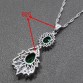 Wonderful Green Zircon White Crystal 925 Sterling Silver Women Wedding Jewelry Set Ring Size 6/7/8/9/10 Free Gift  Box T299