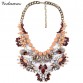 XG284 2017 New Design Vintage Necklaces & Pendants Multi-color Crystal Statement Necklace Crystal Flower Pendant Pearls Jewelry