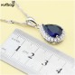 XUTAAYI Top Quality 925 Silver Jewelry Sets Blue Created Sapphired Flawless Necklace/Rings/Earrings/Bracelet For women
