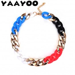YAAYOO 2017 Fashion Women Acrylic Large Choker & Necklaces Trendy Statement Chain Necklace For Women Fine Jewelry Wholesale