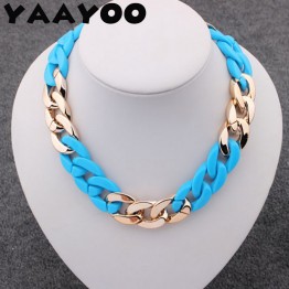 YAAYOO 2017 Fashion Women Acrylic Large Choker & Necklaces Trendy Statement Chain Necklace For Women Fine Jewelry Wholesale