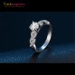 Yunkingdom 2 pcs engagement white austrian crystal silver color rings sets vintage jewelry gifts