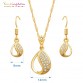 Yunkingdom Fashion Gold Color Jewelry Sets for Women Zircon Crystal Necklaces Earrings Sets Vintage Jewelry